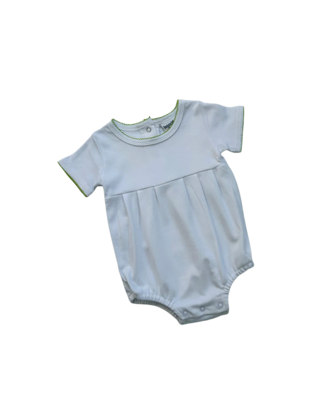 Boy’s Knit Short Sleeve Bubble with Picot Trim