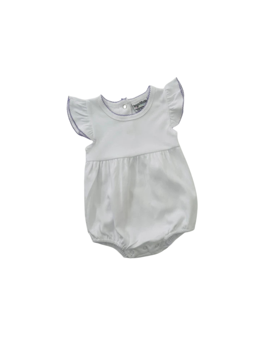 Girl’s Knit Short Sleeve Bubble with Picot Trim