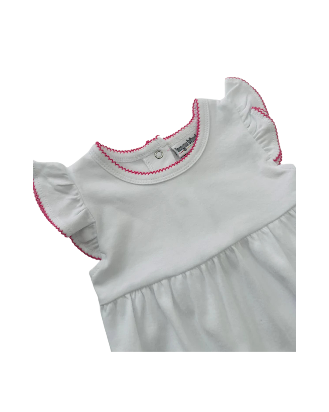 Girl’s Knit Short Sleeve Bubble with Picot Trim