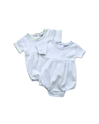Boy’s Knit Short Sleeve Bubble with Picot Trim