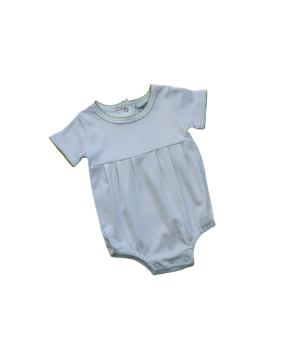 Boy’s Knit Short Sleeve Bubble with Picot Trim