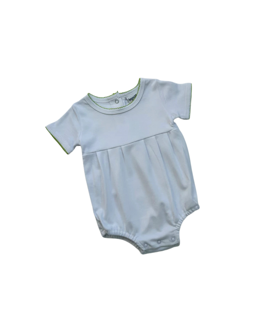 Boy’s Knit Short Sleeve Bubble with Picot Trim