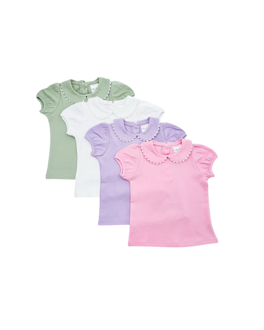 Girl’s Collared Shirt with RicRac