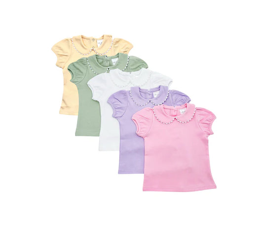 Girl’s Collared Shirt with RicRac